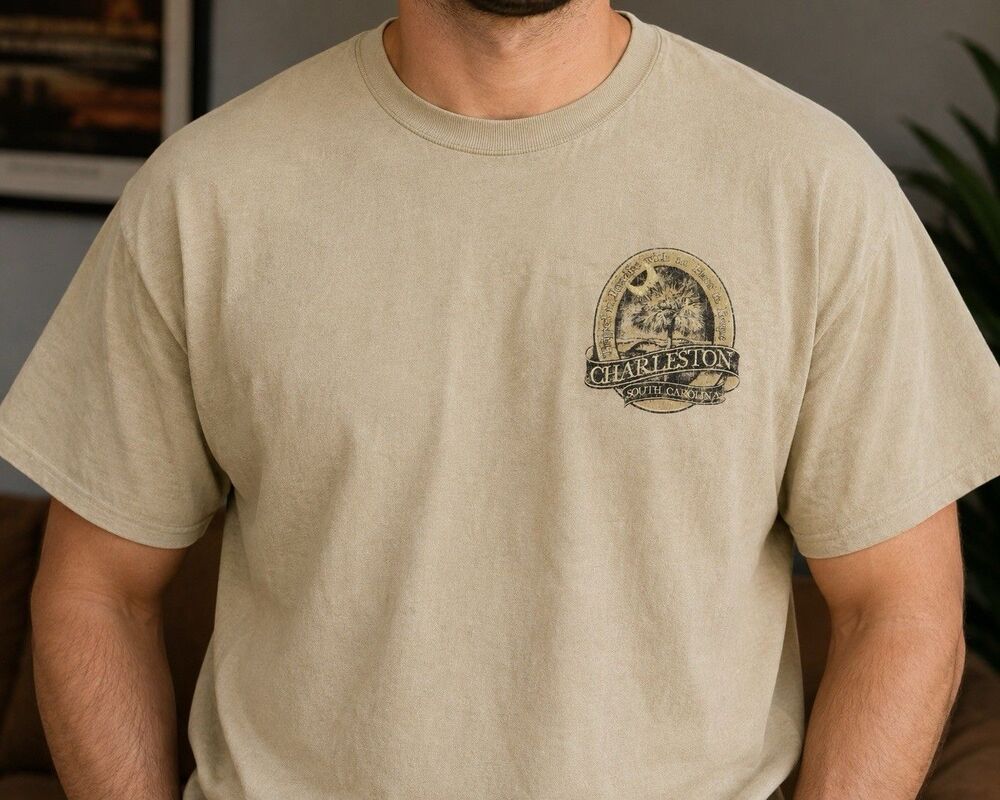 Charleston SC Comfort Colors XL T-Shirt Trapped in Paradise Palmetto Tree Tee